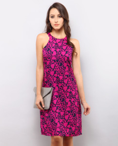 Rebecca Printed Dress – Pink & Black