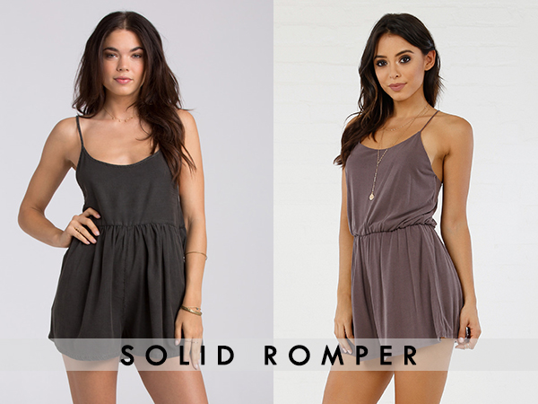 Solid color Romper For women